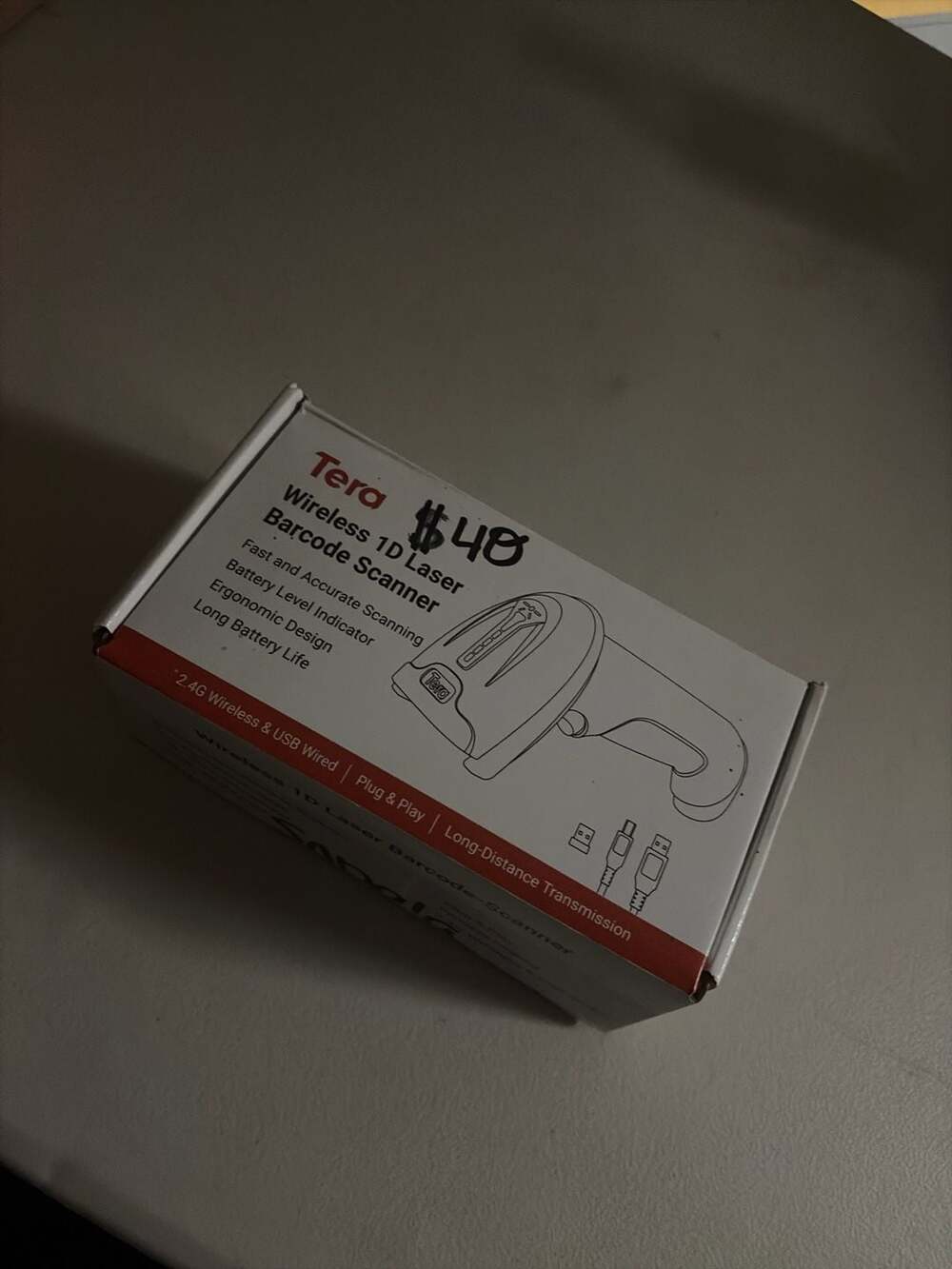 Tera 5100 Wireless 1D Laser Barcode Scanner with Battery Level Indicator